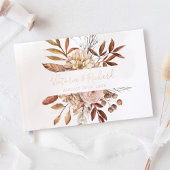 Terracotta Flowers Boho Autumn Foliage Wedding ゲストブック