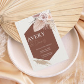 Terracotta Geometric Boho Wedding Invitation 招待状