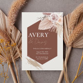 Terracotta Geometric Boho Wedding Invitation 招待状
