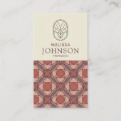 Terracotta Geometric Vertical QR Business Card 名刺 (正面)