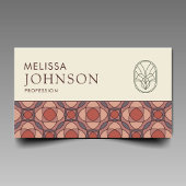 Terracotta Geometric Wellness QR Code 名刺