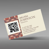 Terracotta Geometric Wellness QR Code 名刺