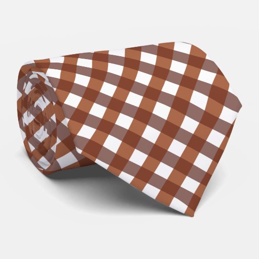 Terracotta Gingham Patterned ネクタイ (ロール)