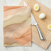 Terracotta Gold Vein Marble - Warm Luxury (3)      キッチンタオル (四つ折り)