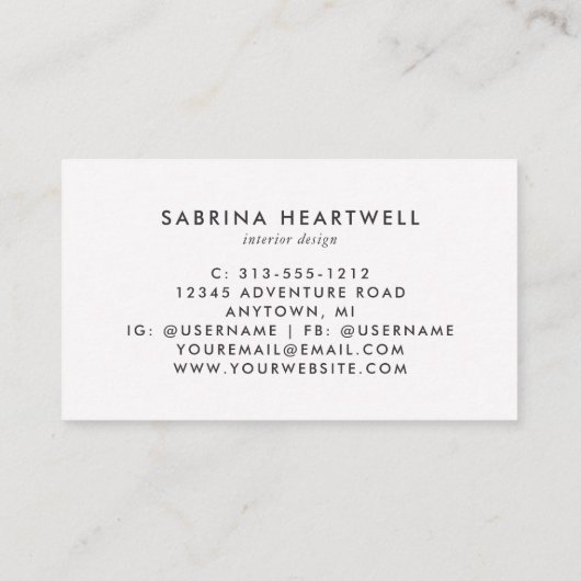 Terracotta Gray Terrazzo Pattern Interior Design 名刺 (裏面)