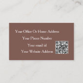 Terracotta Hair Stylist Beige Modern QR Code 名刺 (裏面)