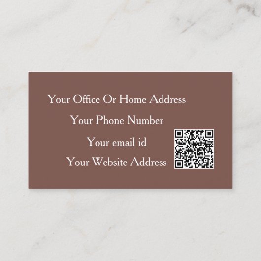 Terracotta Hair Stylist Beige Modern QR Code 名刺 (裏面)