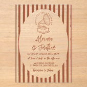 Terracotta Hand Painted Wedding アクリル招待状 (正面)