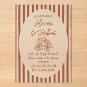 Terracotta Hand Painted Wedding アクリル招待状 (正面)