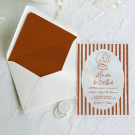 Terracotta Hand Painted Wedding アクリル招待状