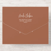 Terracotta Handwriting Typography Photo Wedding オールインワン招待状 (背面)