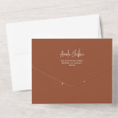 Terracotta Handwriting Typography Photo Wedding オールインワン招待状 (裏面)