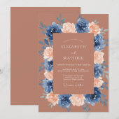 Terracotta Harmonious Fall Wedding 招待状 (正面/裏面)