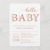 Terracotta Hello Baby Wildflower Invitation 招待状 (正面)