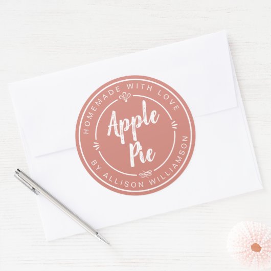 Terracotta Homemade Apple Pie ラウンドシール (封筒)