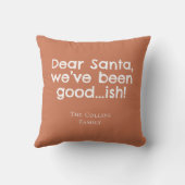Terracotta Humor Dear Santa Quote Funny Christmas クッション (裏面)