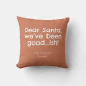 Terracotta Humor Dear Santa Quote Funny Christmas クッション (正面)