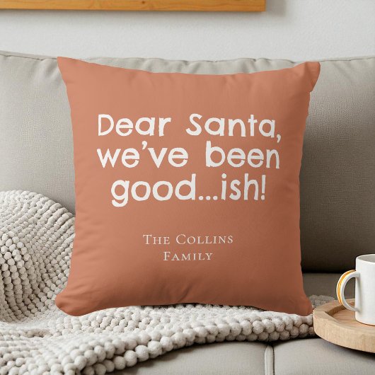 Terracotta Humor Dear Santa Quote Funny Christmas クッション
