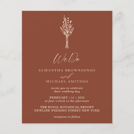 Terracotta Ivory Modern Budget We Do Botanical チラシ (正面)