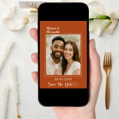 Terracotta ivory photo wedding Save the Date セーブザデート