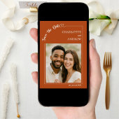 Terracotta ivory photo wedding Save the Date セーブザデート