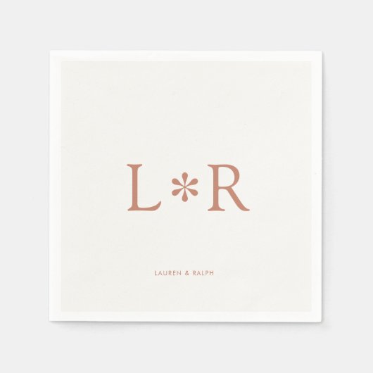 Terracotta & Ivory | Stylish Modern スタンダードカクテルナプキン (正面)