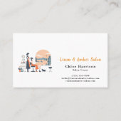 Terracotta Linen Amber Hair Salon Appointment & 名刺 (正面)