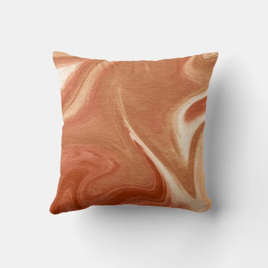 Terracotta Marble Abstract Fluid Pattern クッション (裏面)