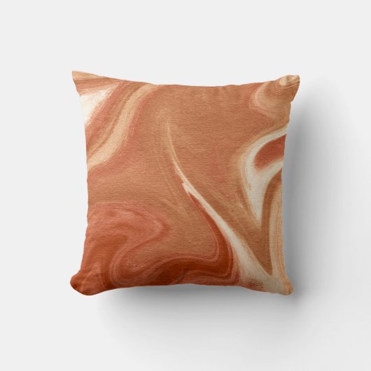 Terracotta Marble Abstract Fluid Pattern クッション (正面)
