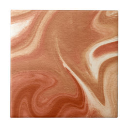 Terracotta Marble Abstract Fluid Pattern タイル