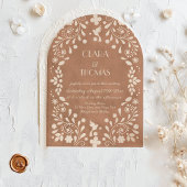 Terracotta Mexican Beige Wedding Invitation アクリル招待状