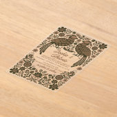 Terracotta Mexican Birds Otomi Floral Wedding アクリル招待状 (レイダウン)