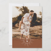 Terracotta Mid Century 70sモノグラム写真結婚の写真 招待状 (裏面)