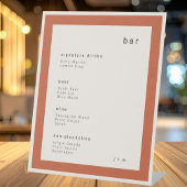  Terracotta minimalist event Bar Pedestal Sign 台座サイン