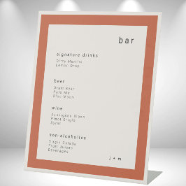  Terracotta minimalist event Bar Pedestal Sign 台座サイン