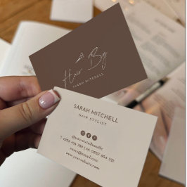 Terracotta Minimalist Hair Stylist Business Card 名刺