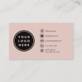 Terracotta Minimalist Photo with QR Code 名刺 (裏面)