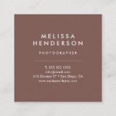 Terracotta Minimalist Professional Modern スクエア名刺 (裏面)