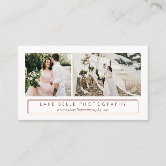 Terracotta Minimalist Two Photo Layout Modern 名刺 (正面)