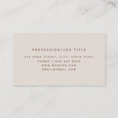 Terracotta Modern Minimalist Monogram Initial 名刺 (裏面)