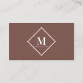 Terracotta Modern Minimalist Monogram Initial 名刺 (正面)