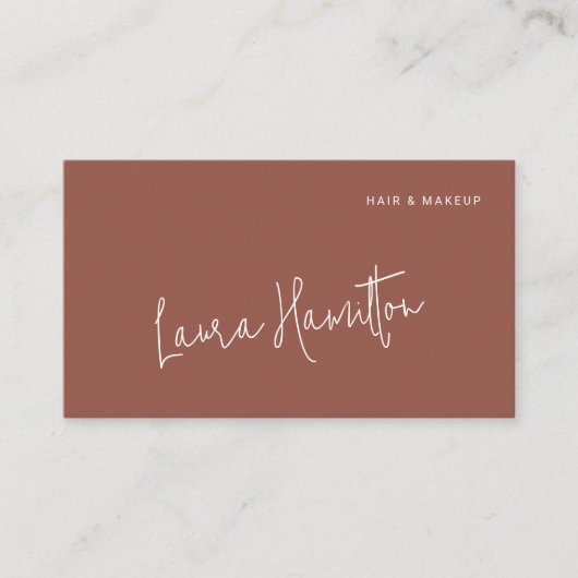 Terracotta modern minimalist QR code 名刺 (正面)