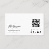 Terracotta Modern Minimalist Qr Code Social Media 名刺 (裏面)