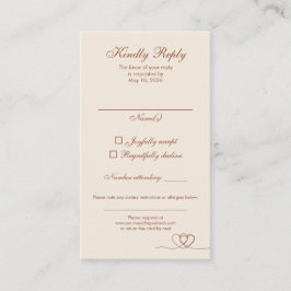 Terracotta Modern Mix and Match Wedding RSVP Card 名刺