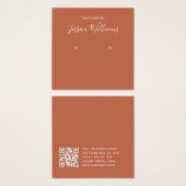 Terracotta Modern Script QR Earring Display Card (正面&裏面)