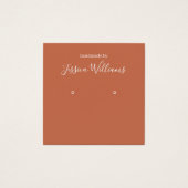 Terracotta Modern Script QR Earring Display Card (正面)