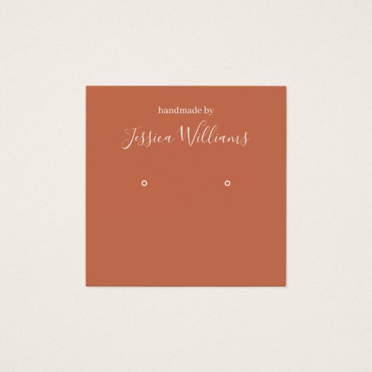 Terracotta Modern Script QR Earring Display Card (正面)