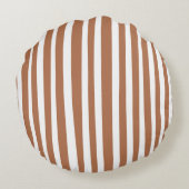 Terracotta Modern Stripes Minimalist  ラウンドクッション (裏面)