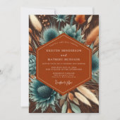 Terracotta Moody Bloom Wedding 招待状 (正面)