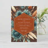 Terracotta Moody Bloom Wedding 招待状 (スタンド正面)
